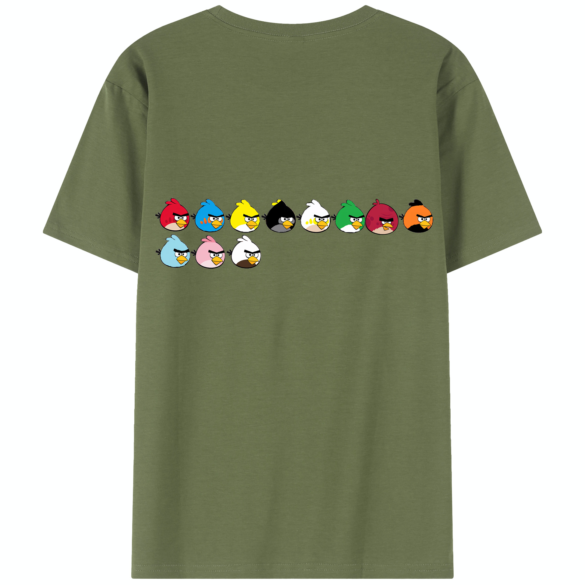 （画像用） Angry Birds アングリーバード 綿100％半袖Tシャツ（背面プリント）